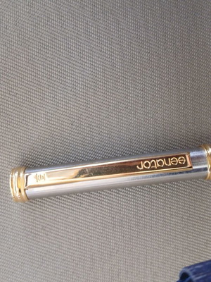 Senator Vintage Ballpoint Pen Stainless Steel & Gold Trim like new with case