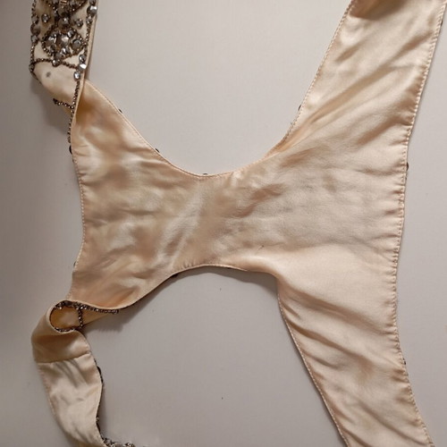 Silk handmade vest jewelry size S new, cream color