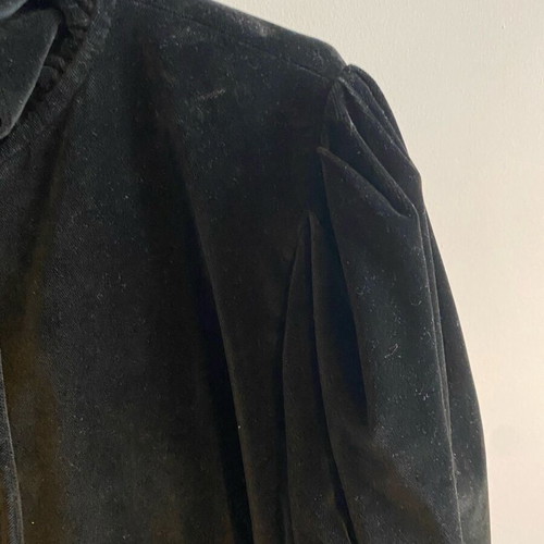 Vintage black velvet coat used A-Style