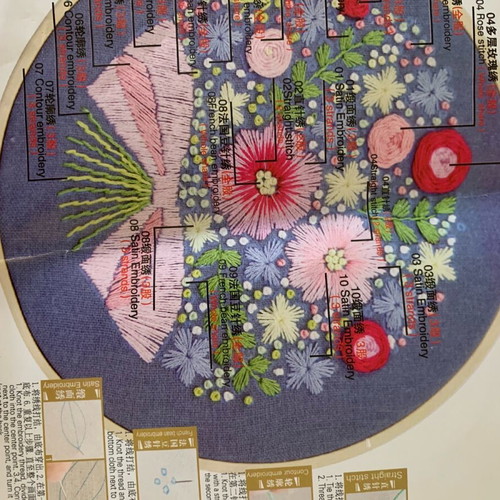Embroidery kit materials for small bag new