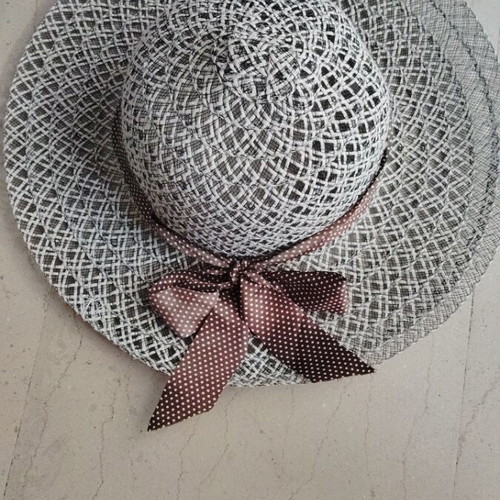Hat perforated used, white and gray
