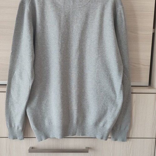 Gin tonic knitted long-sleeve sweater, gray, size M
