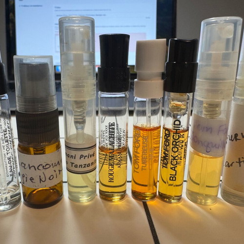 Perfume tester mix used, Armani Prive, Tom Ford, Chanel, Lancome samples