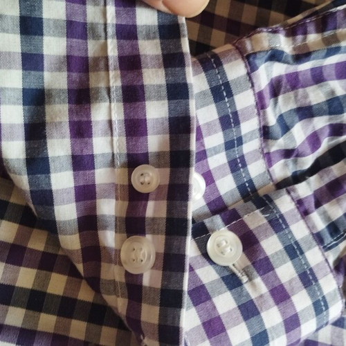 Elvina Man men's checkered shirt M/L, purple blue white