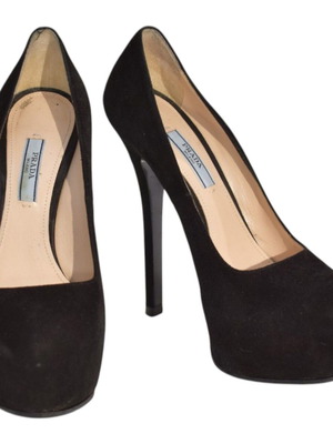Prada black suede platform pumps EU 37.5