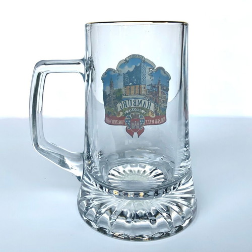 German Hamburg Beer Glass Mugs 0.5 Liter New Set of 2
