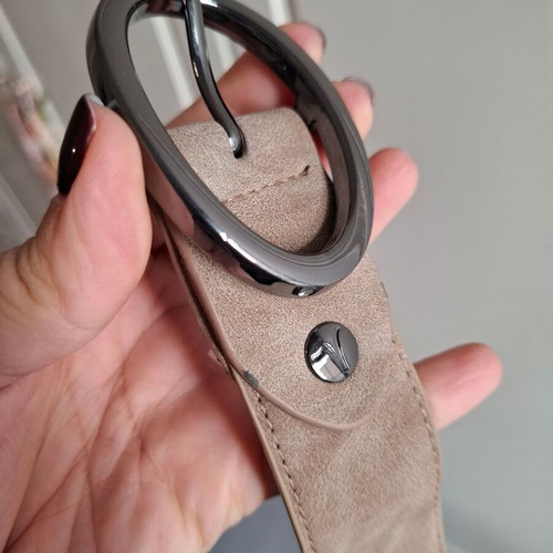 Verde belt beige 115cm new with statement anthracite buckle