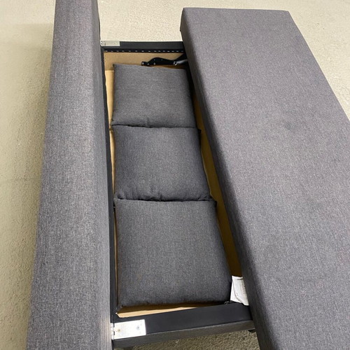 Three-seater sofa bed like new with storage space and 3 cushions