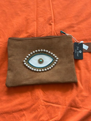Velvet bag with eye new brown handbag