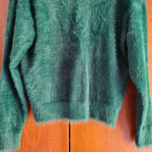 Velour sweater Mango new, small, green, 100% polyamide