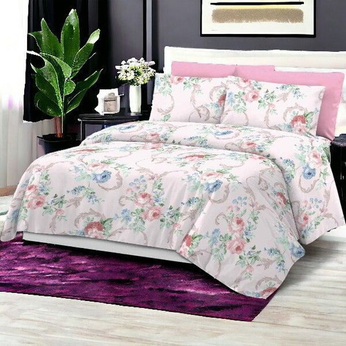 Double fitted sheet set 160x240cm salmon pink, 4 pieces