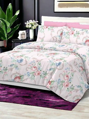 Double fitted sheet set 160x240cm salmon pink, 4 pieces