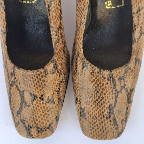 Mallas leather shoes like new, brown snake effect size 38