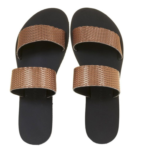 Glamazons Leather Sandals like new, rose gold straps, size 37