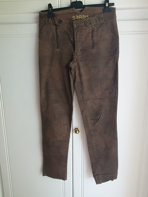 Sarah Lawrence pants medium like new, olive cotton with pattern