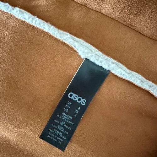 ASOS Teddy coat used, beige and brown, size S/M