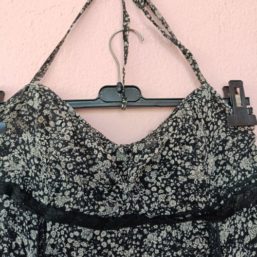 Motivi floral midi dress like new, black with white pattern