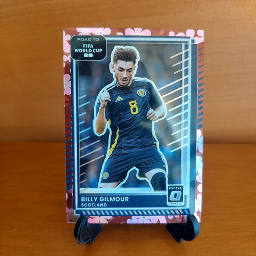 2025-26 Panini Donruss Road to FIFA World Cup Billy Gilmour Scotland Optic Pink Blossom card new