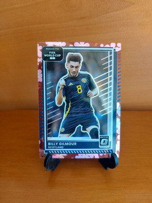 2025-26 Panini Donruss Road to FIFA World Cup Billy Gilmour Scotland Optic Pink Blossom card new