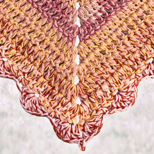 Handmade bandana terracotta, size L, cotton blend, made to order