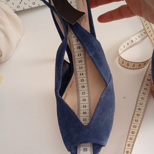 Blue leather mules, size 40