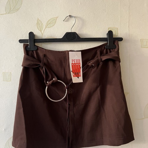 Brown skirt with belt size S, new