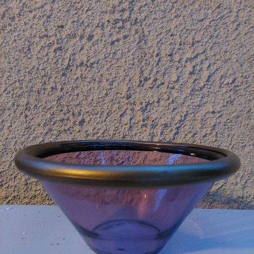 Glass decorative pots used, purple, set of 2