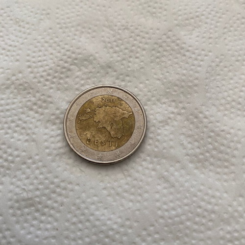 Estonia €2 coin used, 2011 first year euro