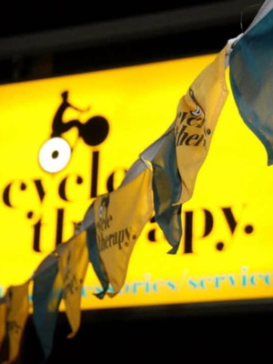 Hanging illuminated sign like new with aluminum frame double-sided