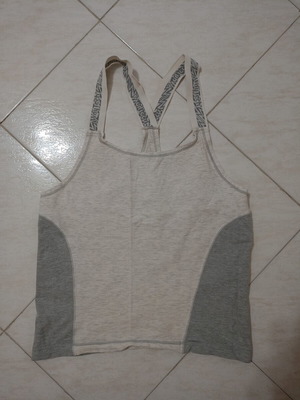 Athletic top with elastic straps size XL white-gray like new