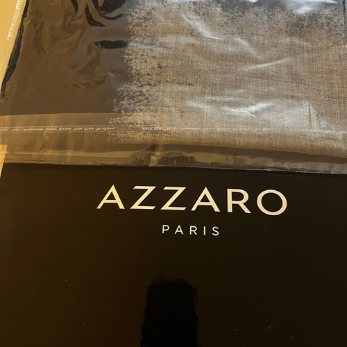 Azzaro scarf new gray and blue, 100% virgin wool