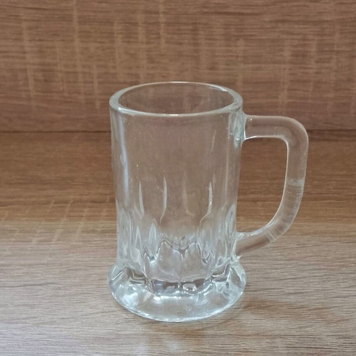 Glass beer shot glasses like new, set of 6, vintage 1990