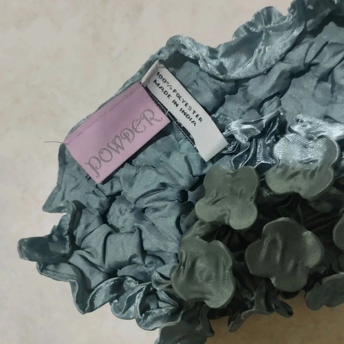 Beautiful pashmina scarf in mint green with embossed flowers