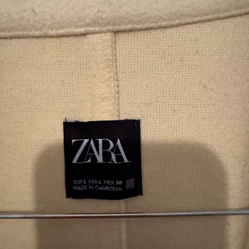 Zara coat used, pale yellow, size L, slim fit