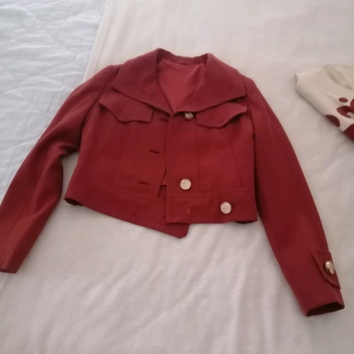 Dress with jacket like new, thin wool, brick red to red color