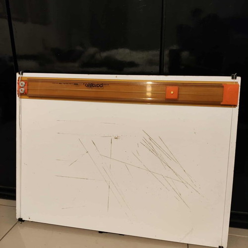 Drafting board with integrated parallelograph used, 72x52 cm