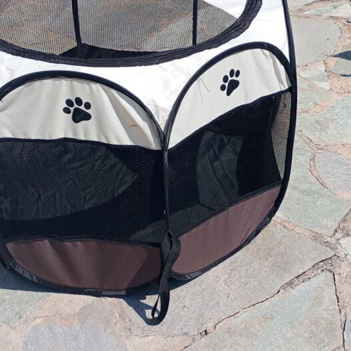 Dog Playpen Brown Beige 91x91x58cm