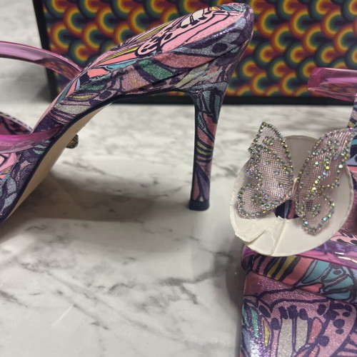 Kurt Geiger butterfly mules, pink, size 41