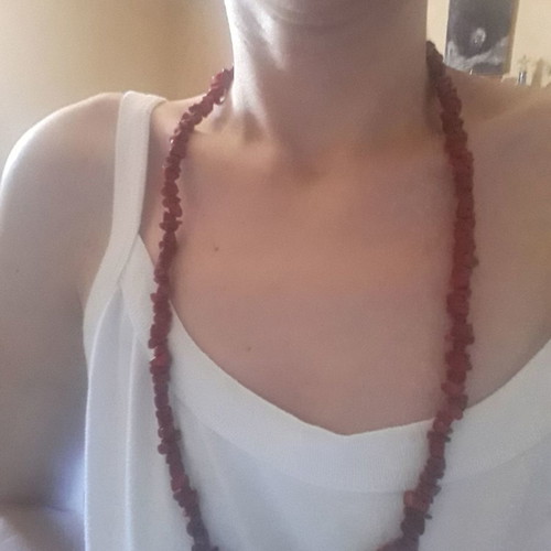 Coral red necklace used