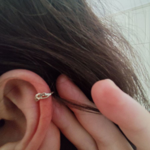 925 Silver earring, fake piercing