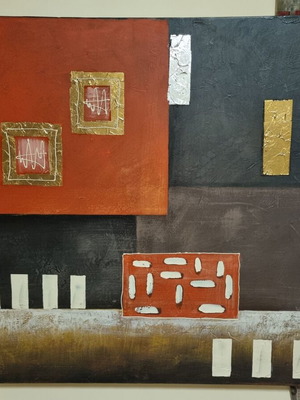 Set of 3 paintings, sizes 1×1, 0.8×0.8 and 0.7×0.7 m