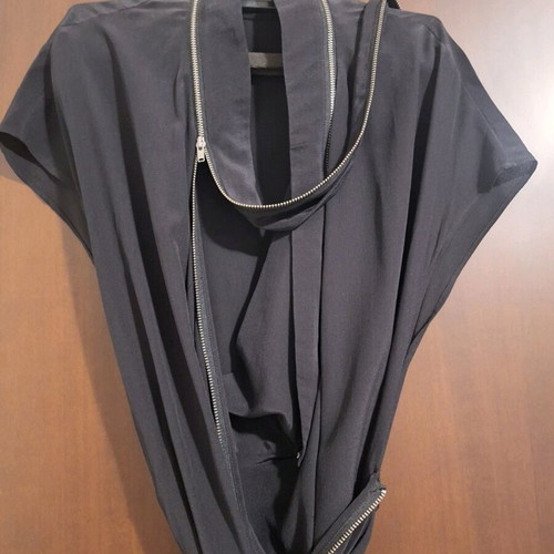 Allsaints Adria midi silk dress new, black, size 36