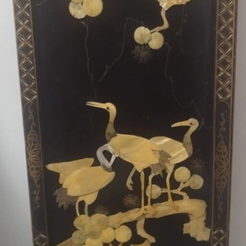 Chinese handmade frames used, set of 8 large mother-of-pearl