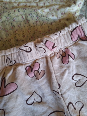 Sinsay baby beige cotton fleece pants with hearts, like new