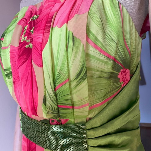 Cocktail dress Carlo Pignatelli new, strapless floral, size 46