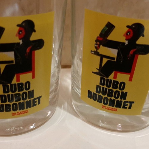 Dubbonet commemorative glasses new, set of 2 pieces