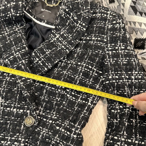BSB Collection tweed jacket black and white with gold buttons like new, size 40
