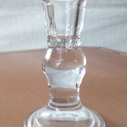 Classic Tall Glass Candlestick 14cm new, double use