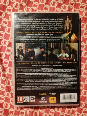 L.A. Noire PC used, missing inner case for second DVD