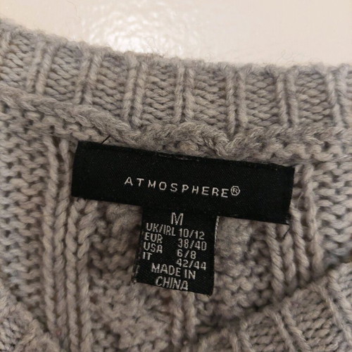 Atmosphere gray knitted sweater used, size S/M